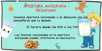 Apertura anticipada - Desayuno